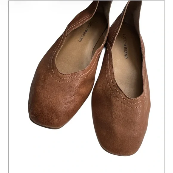 LUCKY BRAND Alba ballet flats brown leather Size 7.5 - Picture 5 of 6
